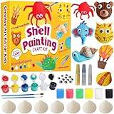 pigipigi Sea Shell Painting Kit for Kids: Art Craft Toy Gift for Toddler Boy Girl Ages 4 5 6 7 8 9 10 11 12 Year Old - Creative DIY Art Supplies for Birthday Christmas Easter Party Game Activities