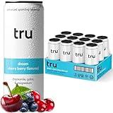 Tru Dream Seltzer, Calming Drinks with Magnesium, GABA, and Chamomile, Tart Cherry Fruit Juice Flavored Sparkling Water, Melatonin Free, Kosher, Gluten Free, Vegan, Low Calories, No Sugar Added Beverages, 12oz (Pack of 12)