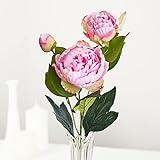 Factory Direct Craft Group of 2 Pink Artificial Peony Stems for Spring Arrangements and Summer Displays – 27" H