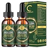 (2 Pack) Mullein Drops for Lungs - 14000mg Mullein Leaf Extract for Lung Detox & Cleanse, Support for Respiratory, Immune, Digestive System, Natural Mullein Liquid Tincture, Non-GMO, 4 FL OZ