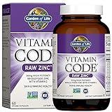 Garden of Life Zinc Supplements 30mg High Potency Raw Zinc and Vitamin C Multimineral Supplement, Vitamin Code Vitamins Trace Minerals & Probiotics for Skin Health & Immune Support, 60 Vegan Capsules