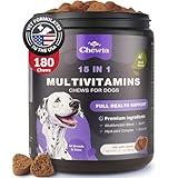 Dog Multivitamin Chews 15 in 1 - Dog Vitamins - US Formulated Joint Supplements for Dogs - Dog Multi Vitamins with Glucosamine & Chondroitin - Dog Treats for Hip & Joint, Itchy Skin & Coat