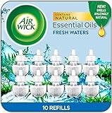 Air Wick Plug in Scented Oil Refill, 10ct, Fresh Waters, Eco Friendly, Essential Oils, Air Freshener