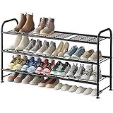 LINZINAR Shoe Rack 3 Tier Storage Organizer for Closet Entryway Metal Black