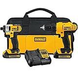 DEWALT 20V MAX Cordless Drill and Impact Driver, Power Tool Combo Kit with 2 Batteries and Charger (DCK240C2)