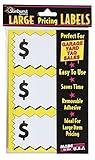 Sunburst Systems 7071 Large Item Pricing Stickers, 75 Count, with Space to Write Pricing, 4" x 2.25", Yellow and White