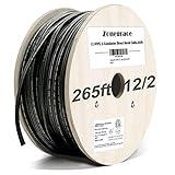 Zonegrace 12AWG 2-Conductor 12/2 Direct Burial Wire for Low Voltage Landscape Lighting, 265ft