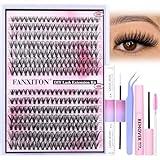 DIY Lash Extension Kit Natural Lash Clusters 30D+40D Mix 9-16 mm D Curl lndividual Lashes Lash Remover 280 pcs Wispy Eyelash Extension Kit with Lash Bond and Seal and Lash Tweezers by FANXITON