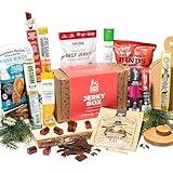 Beef Jerky Gift Baskets for Men - Healthy & Exotic Jerky Variety Pack w Meat Snacks, Pork Rinds, Venison, Chicken, Pork & Beef Sticks - Unique Dad Birthday Gifts, Great Gifts For Men Who Want Nothing