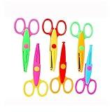 Jialeey Plastic Kids Design Safety Art Scissors Creative Crafts Scissors Paper Scrapbooking Decorative Wave Lace Edge Cutters Set 6 PCS