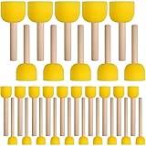 30 Pcs Round Sponges Brush Set, Round Sponge Brushes for Painting, Paint Sponges for Acrylic Painting, Painting Tools for Kids Arts and Crafts (4 Sizes)