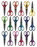 Better Office Products 18 Piece Decorative Edge Craft Scissors, 18 Colors and Edge Designs, 6 Inch Length, 2.5 Inch Blades, Assorted 18 Count Edger Scissors