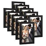 HappyHapi 4x6 Inch Picture Frames,Set of 10 Picture Frames, Tabletop or Wall Display Decoration for Photos, Paintings, Landscapes, Posters, Artwork (Black)