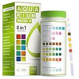 AAwipes 8-in-1 Aquarium Test Kit for Fish Tanks - Quick & Accurate Water Testing Strips for Aquariums & Ponds. Tests pH, Ammonia, Alkalinity, Hardness, Chlorine, etc. (K02-50)