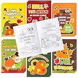 Dvbonike 24Pcs Fall Religious Coloring Books - Christian Bible DIY Color-in Pages Booklet Bulk Drawing Autumn Theme Activity Party Supplies for Sunday School Classroom Rewards Artwork Gift for Kids