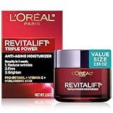 L'Oreal Paris Revitalift Triple Power Anti-Aging Face Moisturizer, Pro Retinol, Hyaluronic Acid & Vitamin C, Reduce Wrinkles 2.55 Oz