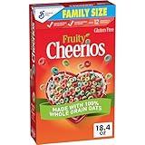 Fruity Cheerios Cereal, Heart Healthy Cereal, Made With 100% Whole Grain Oats, Family Size, 18.4 oz