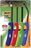 BiC Multi-Purpose Lighter - 4 Lighter Value Pack with 1 Flexible Wand and 3 Fixed Wand