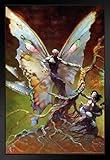 Frank Frazetta Mothman Cryptid Science FIction Fantasy Artwork Artist Retro Vintage 1970s Comic Book Cover Weird Creepy Black Wood Framed Wall Art 14x20