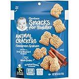 Gerber Snacks for Toddler Animal Crackers, Cinnamon Graham, 6 Ounce Pouch (Pack of 4)