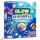 Nicmore Kids Sea Shell Art & Crafts: Glow in The Darkness Painting Kits Crafts for Age 4-6 4-8 8-12 Gift for Boys Girls Art Supplies Activities Toy Gifts for 3 4 5 6 7 8 9 10 11 12 Year Old