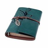 BEYONG Leather Writing Journal, Refillable Travelers Notebook, Men & Women Leather Journals to Write in, Art Sketchbook, Travel Diary, Best Gifts for Teens Girls and Boys (Blue, 7 Inch)