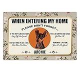 kobalo When Visiting My House Please Remember Dog Doormat Personalized Custom Name and Photo Welcome Home Non Slip Doormats 16x24 Inches for Pet Owner Dog Lovers