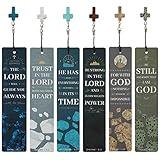 12 Pcs Bible Verses Bookmarks with Cross Pendants, Bookmark for Bible, Great Religious Christian Gifts for Men, Women, Kids, Perfect for Reading Rewards, Church Supplies, Giveaways for Sunday School.