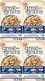 Post Great Grains Blueberry Morning Breakfast Cereal, Non GMO Project Verified, Heart Healthy, Low Fat, Whole Grain Cereal 13.5 Ounce (Pack of 4)