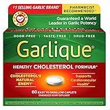 Garlique Garlic Extract Supplement, Healthy Cholesterol Formula, Odorless & Vegan-Friendly, 60 Caplets