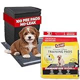 Glad for Pets Black Charcoal Puppy Pads - Super Absorbent Disposable Dog Pee Pads, Potty Training Pads, and Pet Supplies - Dog Pee Pads for Crate Training and Indoor Use 23" x 23" - 100 Count