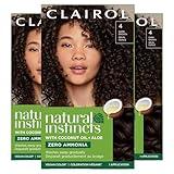 Clairol Natural Instincts Demi-Permanent Hair Dye, 4 Dark Brown Hair Color, Pack of 3