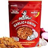 MaeMai Medium Spice (SPICY) - Crispy Onions & Garlic Flakes - Crunchy All-Purpose Seasoning, Keto, Salad Toppings, Fried Onions - Ramen, Rice Seasoning, Vegan, Gluten-free | 75g