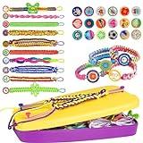 Friendship Bracelet Making Kit Toys, Ages 7 8 9 10 11 12 Year Old Girls Gifts Ideas, Birthday Present for Teen Girl, Arts and Crafts String Maker Tool, Bracelet DIY, Kids Travel Activity Set