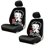 U.A.A. INC. 4 pc Betty Boop Timeless Original Design Black Front Lowback Seat Covers Set New