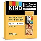 KIND Bars, Honey Roasted Nuts & Sea Salt, Gluten Free, Low Glycemic Index, 1.4oz, 12 Count