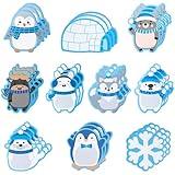 ANGOLIO 30Pcs Winter Polar Animals Sticky Notes Inspirational Notepads, Motivational Positive Journal for Cherish Animals Appreciation Mini Winter Pocket Notes Birthday New Year Gift Office