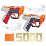 Nerf Pro Gelfire Dual Wield Pack, 2 Blasters, No-Prime Firing, 5000 Gelfire Rounds, 2X 100 Round Integrated Hoppers, 2 Eyewear, Ages 14 & Up