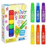 TBC The Best Crafts Paint Sticks, 6 Classic Colors, Washable, Non- Toxic, Tempera Paint Sticks for Kids and Student(6 Colors)