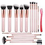 Real Perfection Makeup Brush Set 16 Pcs with 1 Eyebrow Razor Premium Synthetic Foundation Powder Concealers Eyeshadow Blush Makeup Brushes Make up Brushes Kit