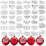 40 Pieces Christmas Word Stickers for Crafts Christmas Vinyl Stickers Waterproof Christmas Decals for Ornament Ball Wood Cup Glass Water Bottle Decoration (40 pcs Words)