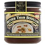 Better Than Bouillon Premium Mushroom Base, Made from Seasoned & Concentrated Mushrooms, Makes 9.5 Quarts of Broth, 38 Servings, 8 OZ (Pack of 1)