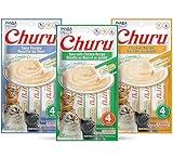 INABA Churu Lickable Purée Natural Cat Treats Tuna & Chicken 3 Flavor Assortment of 12 Tubes