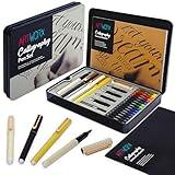 Artworx Calligraphy Pens Set - Introductory Caligraphy Writing & Hand Lettering Kit - Includes Instructions, Guide Book and Practice Book - Calligraphy Set For Beginners