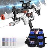 SOFITEN Toy Gun Automatic Sniper Rifle with Tactical Vest Kit, Scope. Toy Foam Blaster Dart Toys with 120 Darts, IR and Flashlight. The Shooting Activity Game for Kids Age 8+