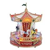 Skyant Christmas Carousel Decoration, Carousel Go Round with Music and Lights, Realistic Scene,11inch, Perfect Indoor Decorations for Home Tabletop Gift