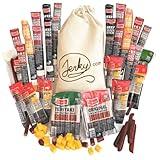 Jerky Gift Basket for Men - 52pc Jerky Variety Pack of Beef, Pork, Turkey, & Ham Snack Sticks - High Protein Healthy Snack - Unique Gift for Men