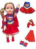 American Fashion World Super Girl Costume for 14-Inch Dolls | Premium Quality & Trendy Design | Dolls Clothes | Outfit Fashions for Dolls for Popular Brands