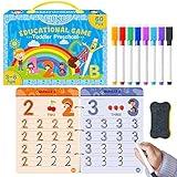 FIPKE 60 Pages Preschool Learning Activities Handwriting Practice Book for Kids, Educational Montessori Toys for 3 4 5 6 Year Old Kindergarten Learning Game Autism Materials Busy Book for Toddlers