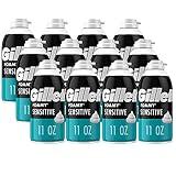 Gillette Foamy Shaving Cream, Sensitive Skin, 11 Ounce (Pack of 12)